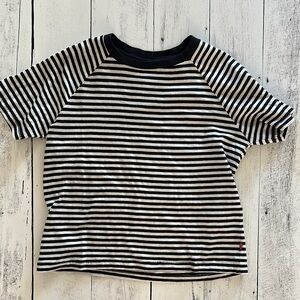 Levi's Black and White Striped Short Sleeve Tee